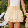 Honey Blossom Eyelet Yellow Mini Skort