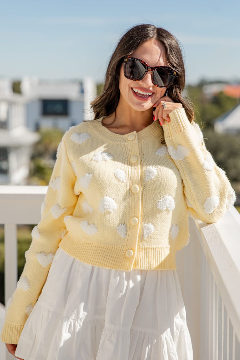 FINAL SALE - Sweetheart Stitch Yellow Sweater Cardigan
